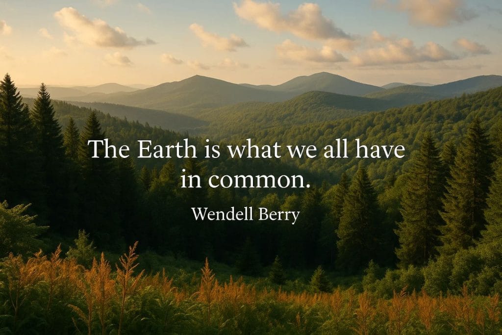 Famous Quotes on Nature and Conservation “The Earth is what we all have in common.”
— Wendell Berry