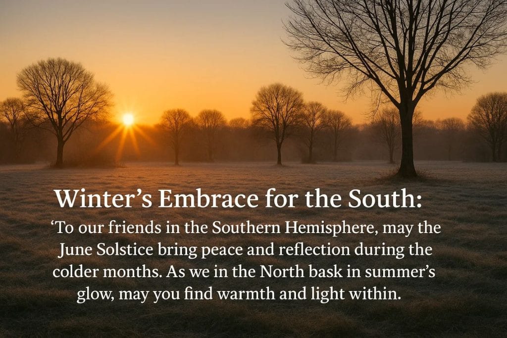 Winters Embrace for the South June Solstice Messages